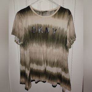 DKNY City Safari Short Sleeve Embroidered Logo Shirt  Women's X Large